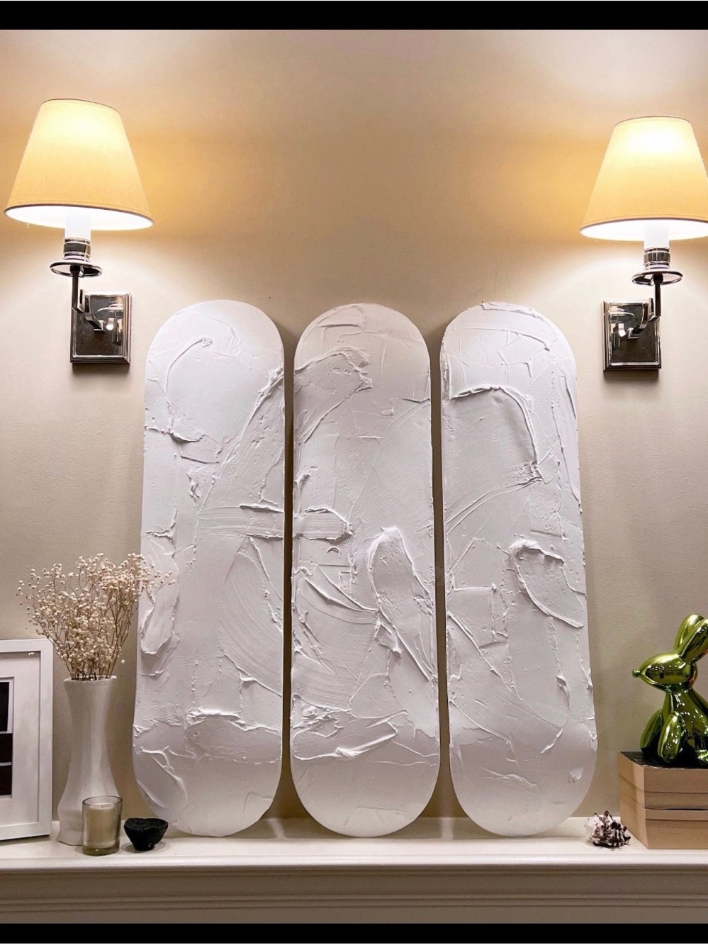 DGK White Textured Triple Panel Wall Art skateboard pop art